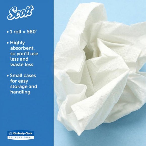 Scott Control Slimroll Hard Roll Paper Towels 8" x 580 ft - White - Absorbent - - Picture 3 of 7